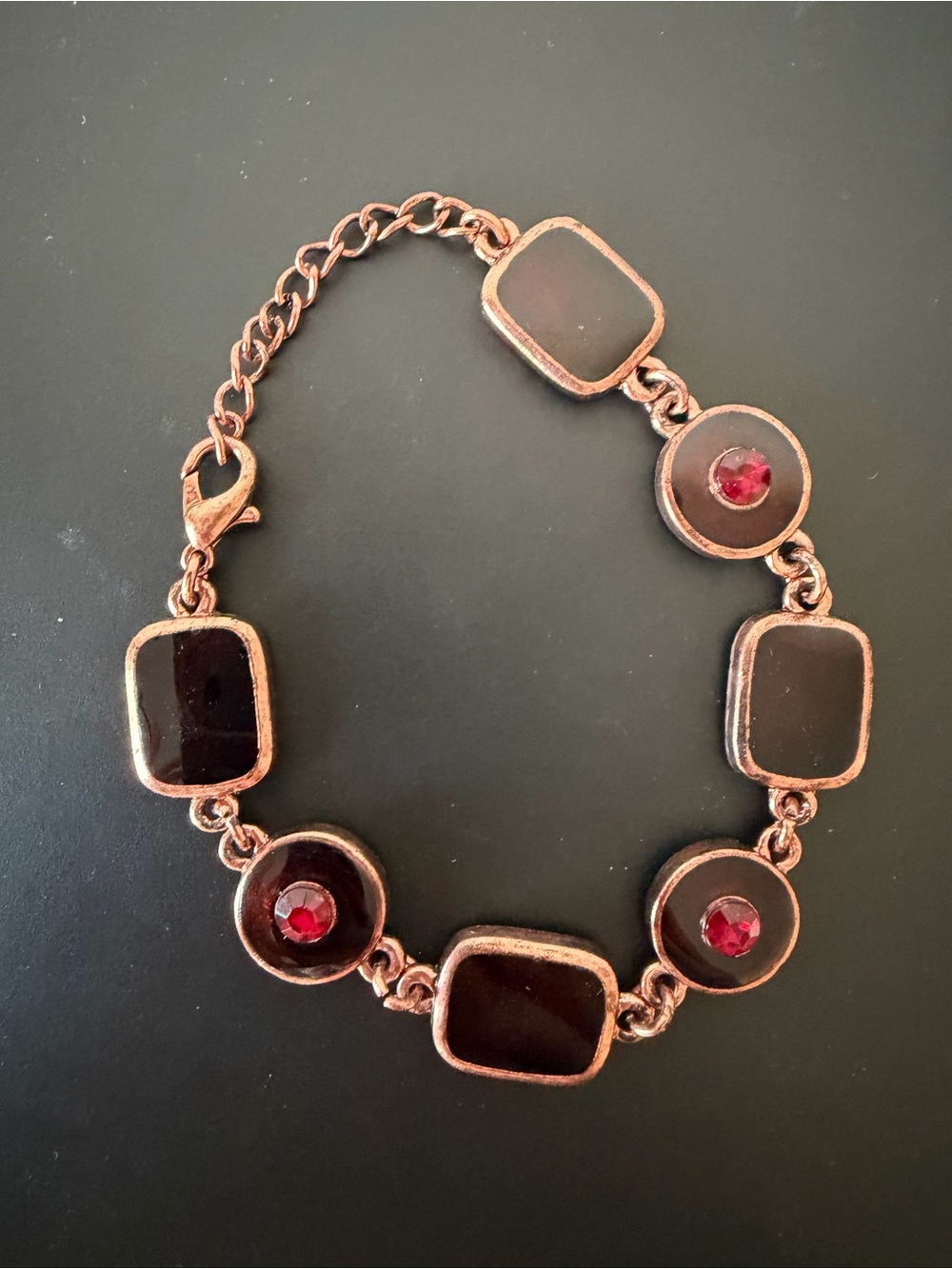 Vintage "Emaux" Copper Bracelet, “YR”
Signed
